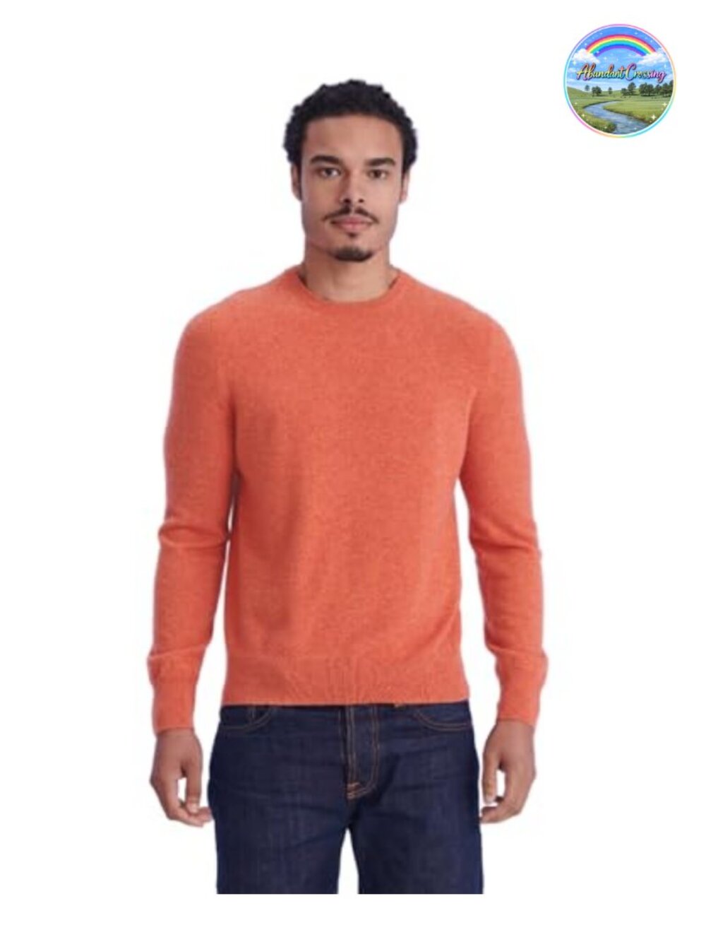 Men's 100% Cashmere Crewneck Sweater Long Sleeve Pullover